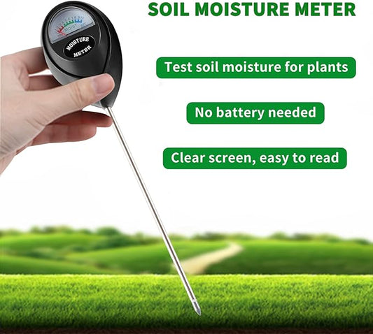 Soil Moisture Meter, Plant Water Meter Soil Meter Moisture Sensor Hygrometer for Indoor Outdoor Plant Care,No Battery Needed(Black)