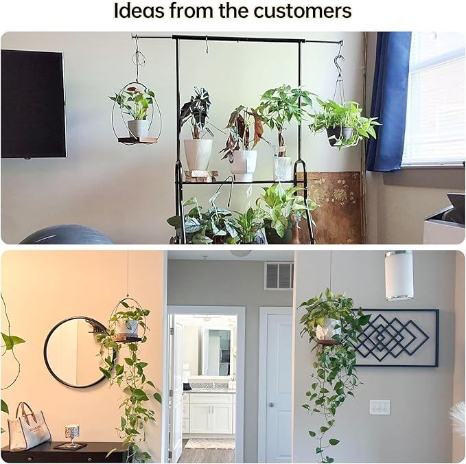 Adnkwolivt Hanging Planters for Indoor Plants - Plant Hanger Outdoor Pack of 2, Metal Plant Hanger Mid Century, Hanging Wall Ceiling Window, Gift for Mom, Plant Lovers, Housewarming