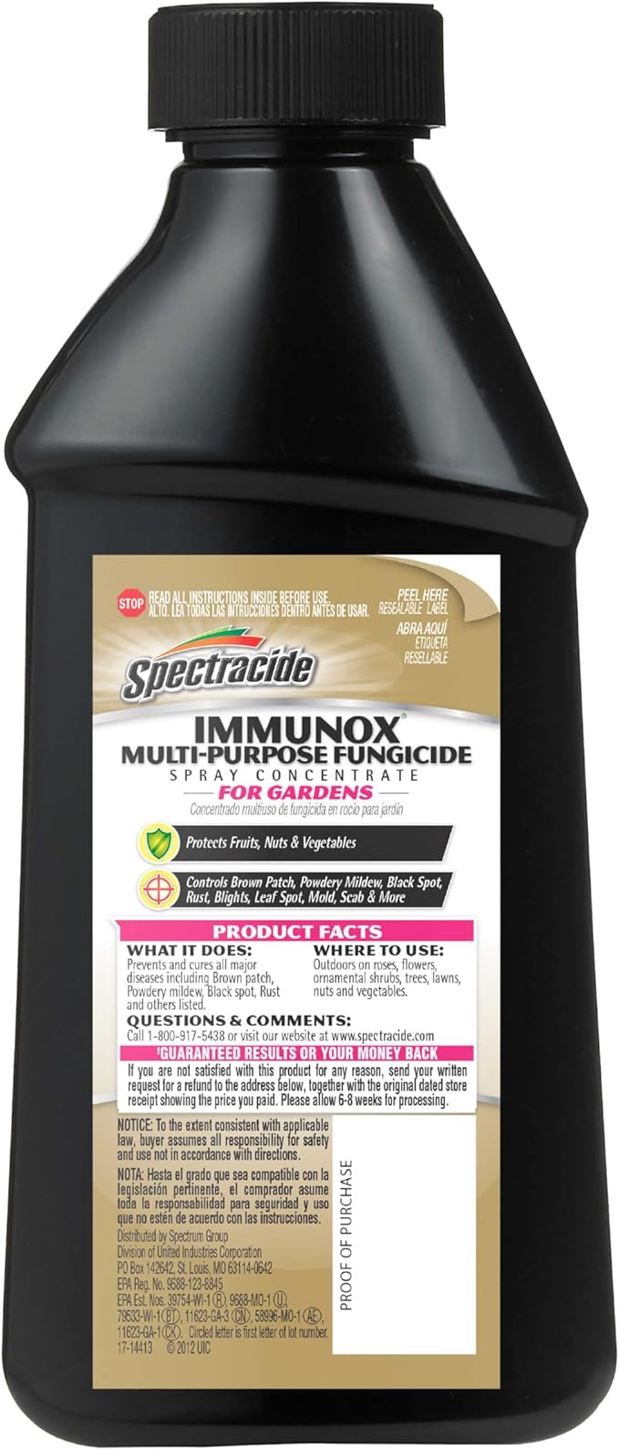 Spectracide Immunox Multi-Purpose Fungicide Spray Concentrate For Gardens 16 Ounces, Protects Up To 2 Weeks