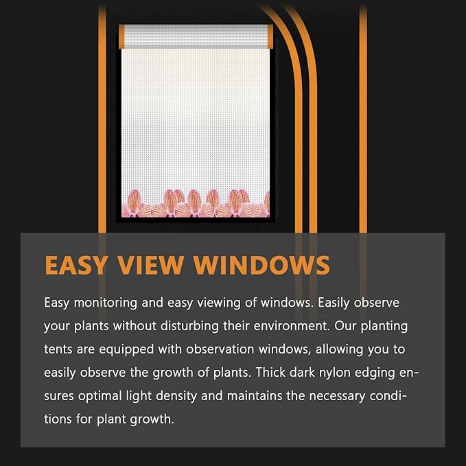 16"x16"x48" Grow Tent Kit - Heavy-Duty 600D Diamond Mylar Lining, 98% Reflective, Viewing Window & Waterproof Floor Tray for Hydroponics Indoor Growing