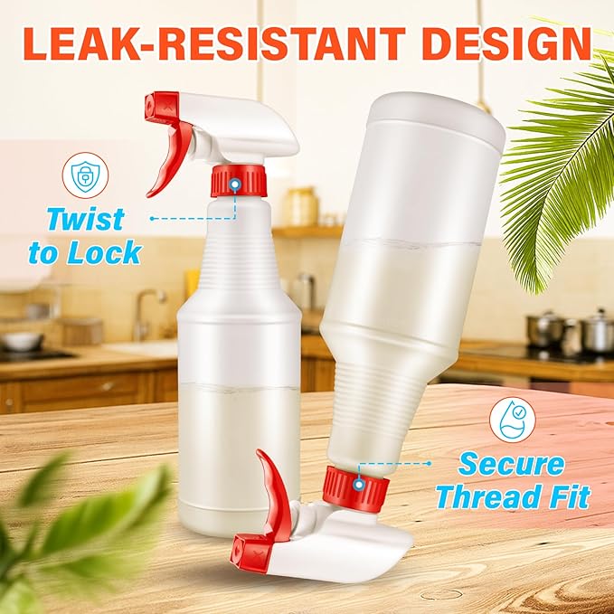 DIYSELF Spray Bottle 2 Pack Plastic Spray Bottles for Cleaning, 16oz/500ml Empty Spray Bottles for Liquids, Heavy Duty Spray Bottle for Plants, Pets, Alcohol, Leak-Proof Squirt Bottles for Lab Reagent