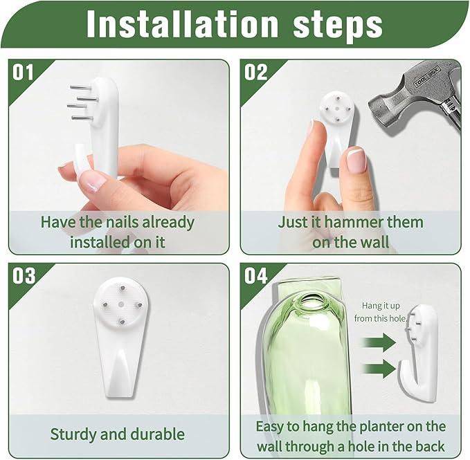 Wall Hanging Planter Propagation Station for Indoor Plants Glass Vase Air Plant Holder Gift for Women Girlfriend Plant Lover