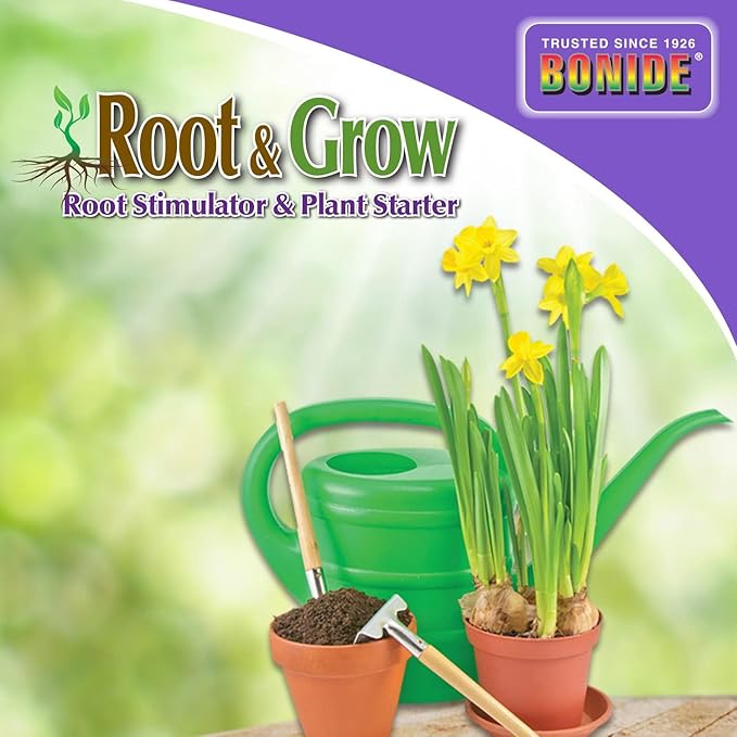 Bonide Garden Rich Root & Grow Root Stimulator & Plant Starter, 32 oz Concentrate 4-10-3 Fertilizer for Transplanting
