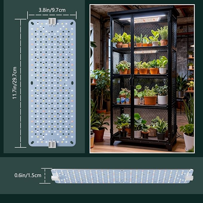 Grow Lights for Indoor Plants Full Spectrum,High PPFD 768LEDs Plant Lights with 4/8/12/16/20H Timer, Flexible Series & Parallel Connection for Indoor Growing(4 Pack)
