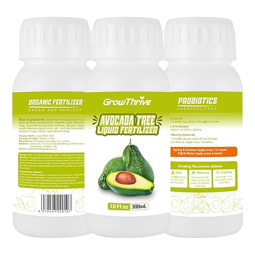 Avocado Plant Food 10oz – Organic Liquid Fertilizer with Probiotics, Natural Root & Leaf Booster, Chemical-Free Avocado Tree Fertilizer for Bigger, Tastier Fruits, Strong Growth