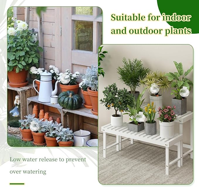 3 Pack Plant Self Watering Globes Top Fill for Indoor Plastic Water Bulbs Slow Release Terracotta 17.5 oz Self Watering Planter Insert Automatic Drip Irrigation Water Spikes Stakes Devices System