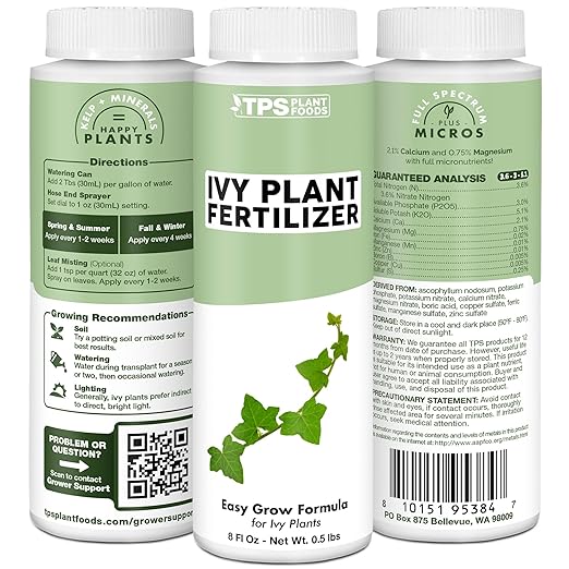 Ivy Plant Food – Liquid Plant Food for Longer Vines, Rich Green Leaves & Healthy New Growth, 8 oz