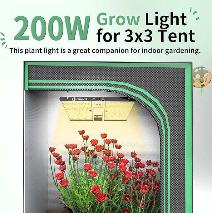 FARMLITE Grow Light for Indoor Plants Grow Light Full Spectrum Led Grow Lights Growing Lamp Daisy Chain Dimmable (200Watts)