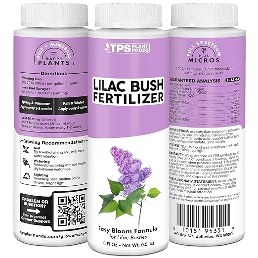 Lilac Fertilizer – Liquid Plant Food for More Blooms, Sweet Fragrance & Healthy Shrub Growth, 8 oz