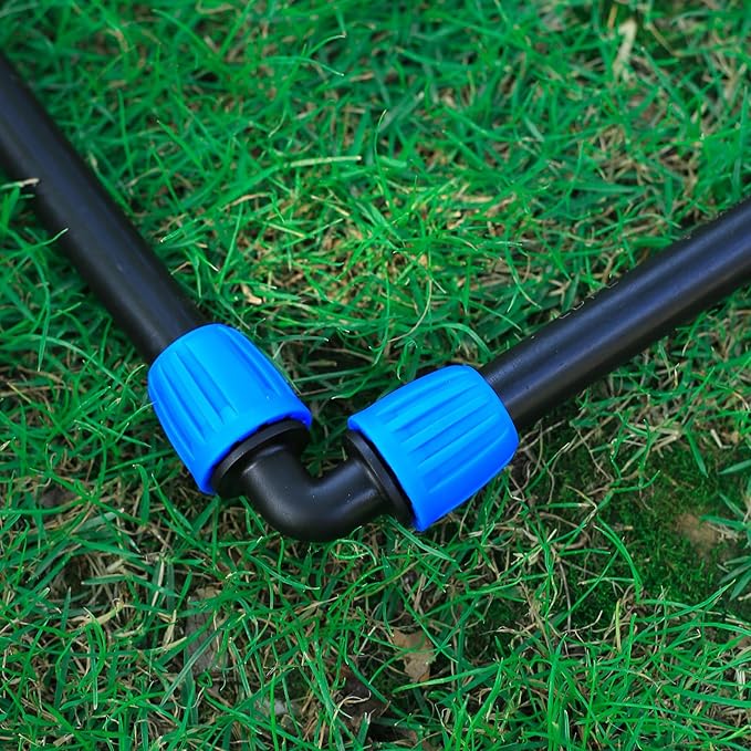 10 Pcs 1/2 Inch Drip Irrigation Elbow Fittings(1/2" ID x 0.640" OD),1/2 Inch Drip Line Lock Barbed 90 Degree Elbow Connectors for 1/2 Drip Irrigation Tubing Connection Parts for Garden Watering System