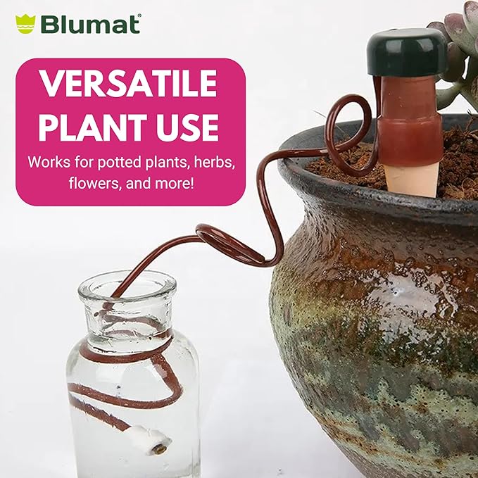 Blumat Plant Watering Devices | Classic XL Self Watering Planter Insert | Automatic Drip Plant Watering Stakes for Pots | Prevents Overwatering and Underwatering for Healthy Growth | 4 Pack
