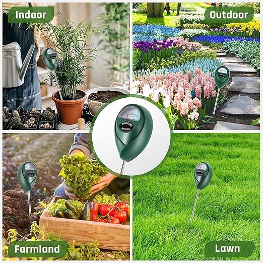 Soil Moisture Meter, Plant Water Monitor, Hygrometer Sensor for Gardening, Farming, Indoor and Outdoor Plants, No Batteries Required