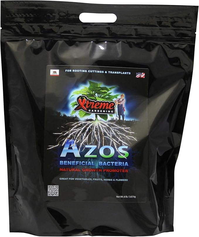 Xtreme Gardening Azos Fertilizer - Beneficial Bacteria Natural Growth Promoter For Plants, 8 lb