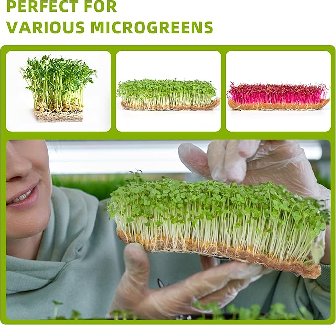 U0U 10PCS Jute Microgreens Grow Mats, Hemp Grow Mats for Microgreens, Microgreens Growing Trays,Hydroponic Growing Kits for Microgreens Wheatgrass and Sprouts Organic Production (10, 10"x 10")