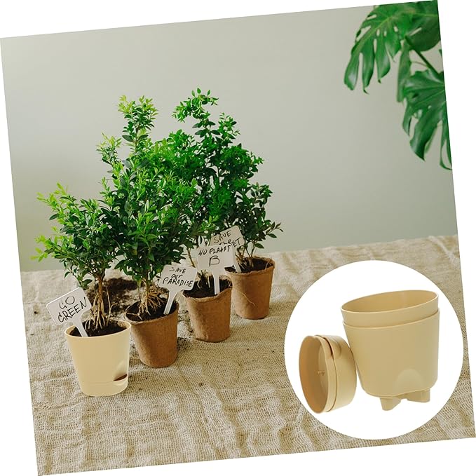 GANAZONO 1set Self-Watering for Indoor and Outdoor Use Automatic Watering Flowerpots for Home Office and Garden Drainage Modern Design for Easy Plant Care