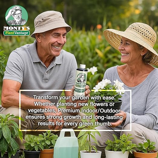 PlantVantage Premium Indoor and Outdoor Plant Food – NPK Fertilizer (4-15-12) with Zinc & Iron, Liquid Fertilizer for Vegetables, House Plant, & Trees - Indoor and Outdoor Plant Fertilizer – 8 oz