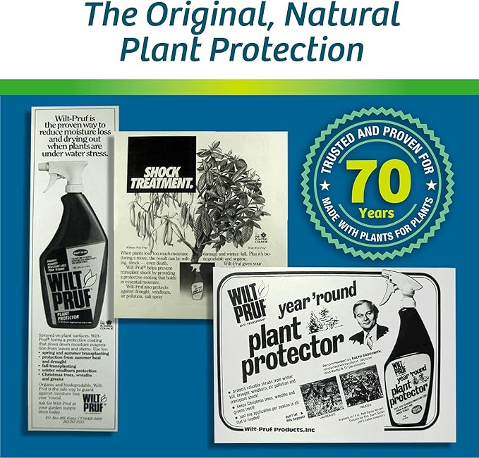 Wilt-Pruf® Concentrate | Protect Against Winter Damage, Drought, and Stress | Just Spray & Let Dry | Locks in Moisture w/Clear Foliar Film | Professional-Grade & Trusted | Replaces Burlap | (32 oz)
