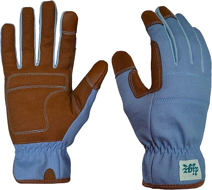 Digz Duck Canvas Utility Gloves, Heavy-Duty Garden and Yardwork Utility Gloves, Blue, Medium