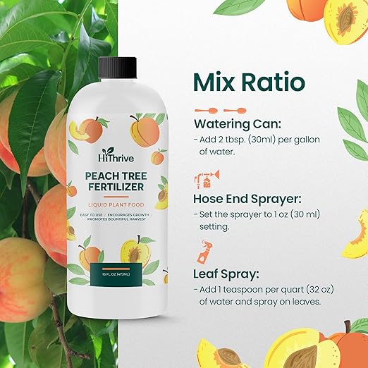 16oz Peach Plant Fertilizer - Makes 16 Gallons of Peach Tree Fertilizer for Peaches, Liquid Plant Food with Macronutrients + Micronutrients for Bigger, Sweeter Fruits, Healthy Growth & Strong Roots