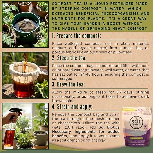 Sol Soils Necessary Nutrients Fertilizer - Biochar, Humic Acids, Mycorrhizal Fungi, Bacillus, 4oz