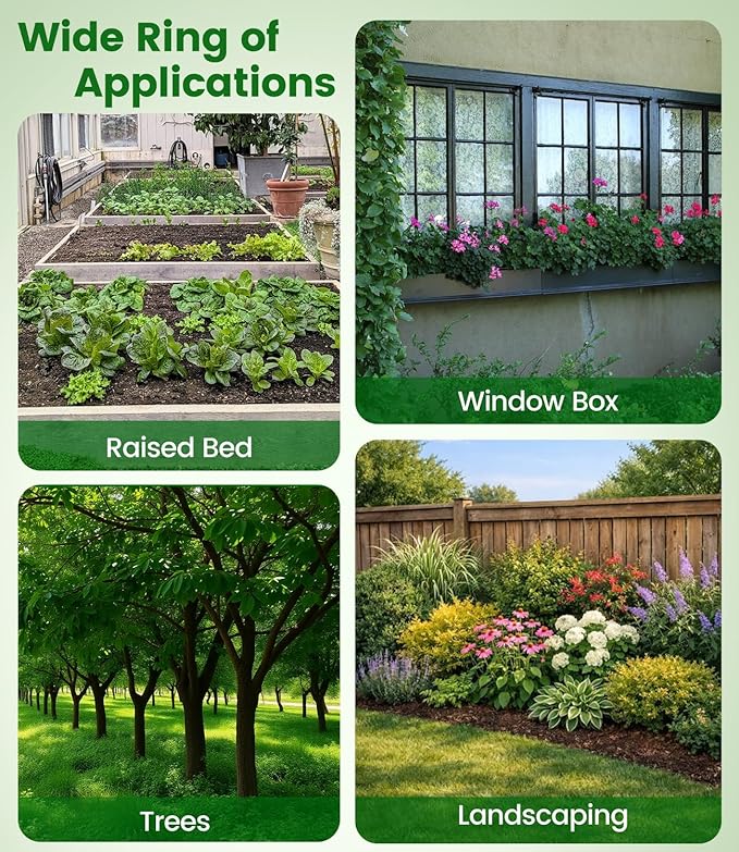 132FT Drip Irrigation Tubing Kit with 1/2 inch PVC Tubing, 1/4 inch Dripline, and Irrigation Parts for Garden, Raised Beds, and Greenhouse Watering