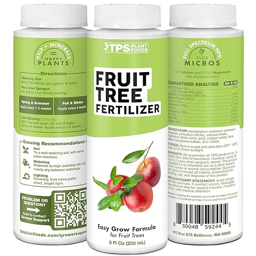 Fruit Tree Fertilizer – Liquid Plant Food for All Fruit Trees, Supports Heavy Blossoms, Bigger Harvests & Healthy Growth, 8 oz