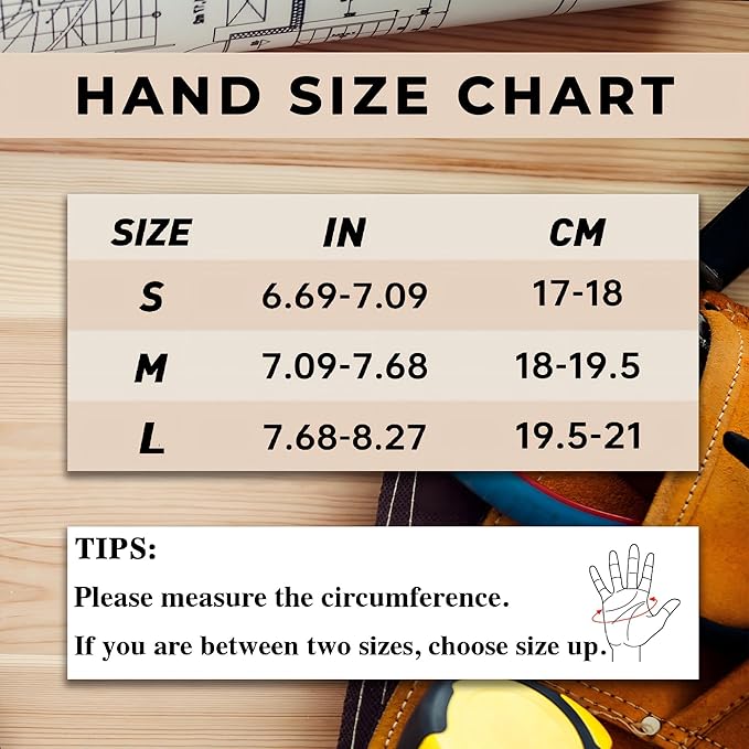 HANDLANDY Work Gloves for Women, Breathable Leather Gardening Glove for Yard Maintenance, Hand Protection with Touch Screen