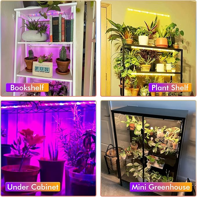 Felibeaco Plant Grow Lights Strip for Indoor Plants Full Spectrum,216 LEDs Plant Lights Bar for Indoor Growing with Timer, Indoor Plant Grow Lamp for House Plants with 3 Lighting Mode/10 Dimmable