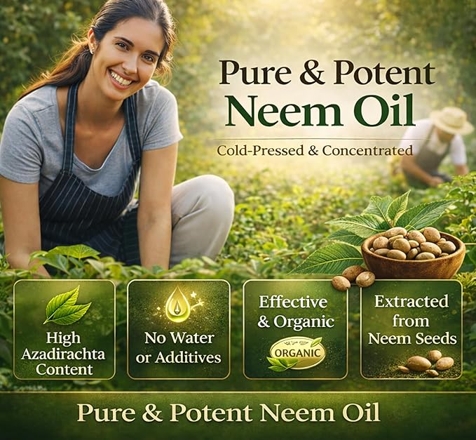 Neem Oil – 100 ml Pure, Cold-Pressed, Plant-Based Oil for Indoor & Outdoor Plant Care, DIY Mixing Concentrate
