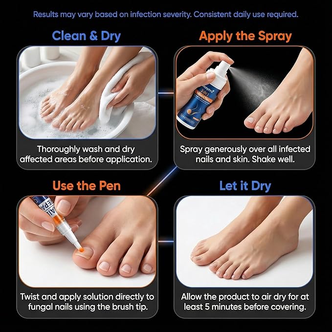 Athletes Foot Spray Treatment, Toenail Fungus Treatment Extra Strength Pen for Toenail & Finger, More Pure Natural Plant Extracts, Foot Fungus Treatments