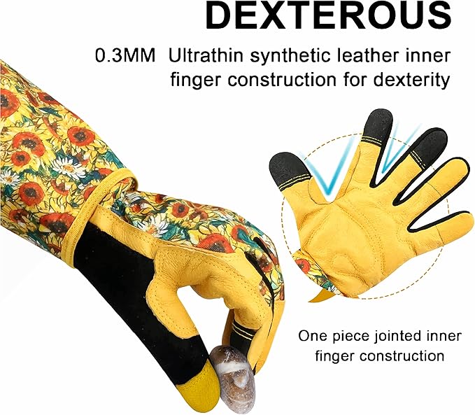 Long Gardening Garden Gloves,Thorn-proof&Puncture Resistance Rose Cactus Gauntlet Glove for Gardener,Gifts