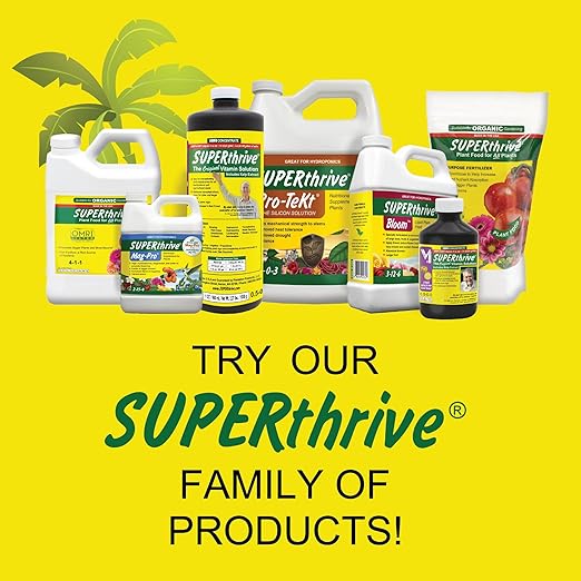 SUPERthrive Plant Vitamin Solution 4 oz. + Organic 4-4-4 All-Purpose Fertilizer Set, 2 Pack