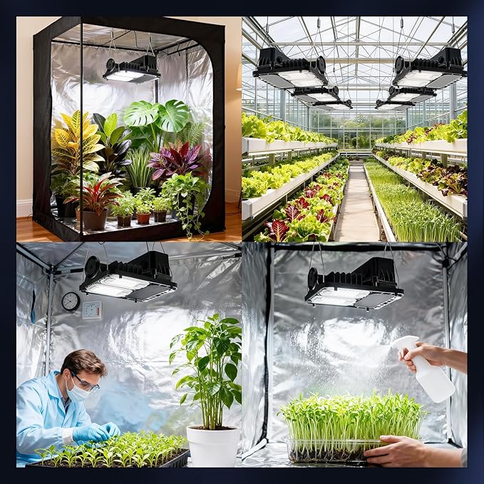 SANSI Grow Lights for Indoor Plants, 70W Full Spectrum Plant Lights for Indoor Growing, High PPFD IP65 Dimmable LED Growing Lamp for Seed Starting, Grow Tent Light 2x2 Auto On/Off Timer Remote Control