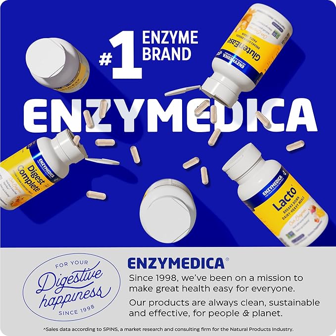 Enzymedica Vitamin D3 K2, 5000 IU Vegan D3 + 90 mcg MK-7, Plant-Based Supplement with Shiitake Mushroom & Prebiotic Fiber for Bone & Immune Support, 30 Capsules (Pack of 2)