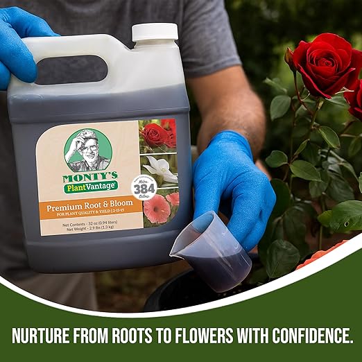 PlantVantage Root & Bloom Liquid Fertilizer – Concentrated Plant Fertilizer for Strong Roots & Bigger Blooms, Liquid Plant Food for Trees, Flowers & Vegetables, Soil or Foliar Application – 32 oz