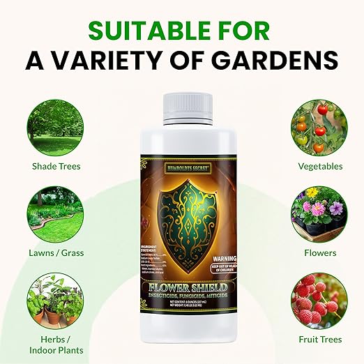 Humboldts Secret Flower Shield | Plant Care Spray for Routine Foliar Application & Maintenance | Naturally Derived, Oil-Based Formula | Indoor & Outdoor Plants | 8 Ounce