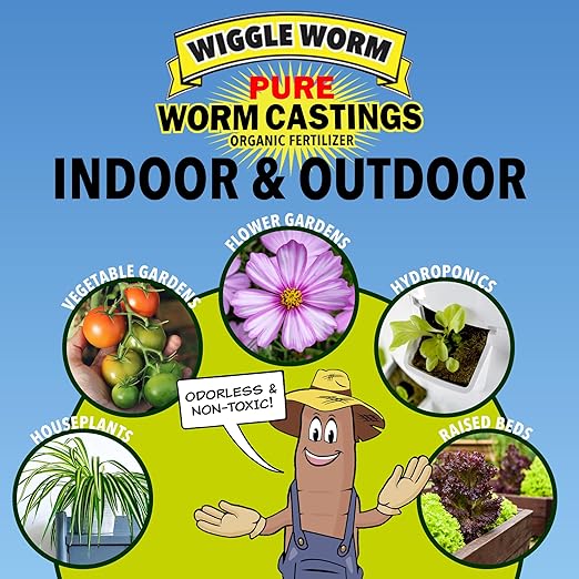 Wiggle Worm 100% Pure Organic Mineral-Dense Worm Castings Fertilizer, 30lbs, Pack of 3 - Improves Soil Fertility and Aeration for Growing Better Houseplants, Vegetables, and More