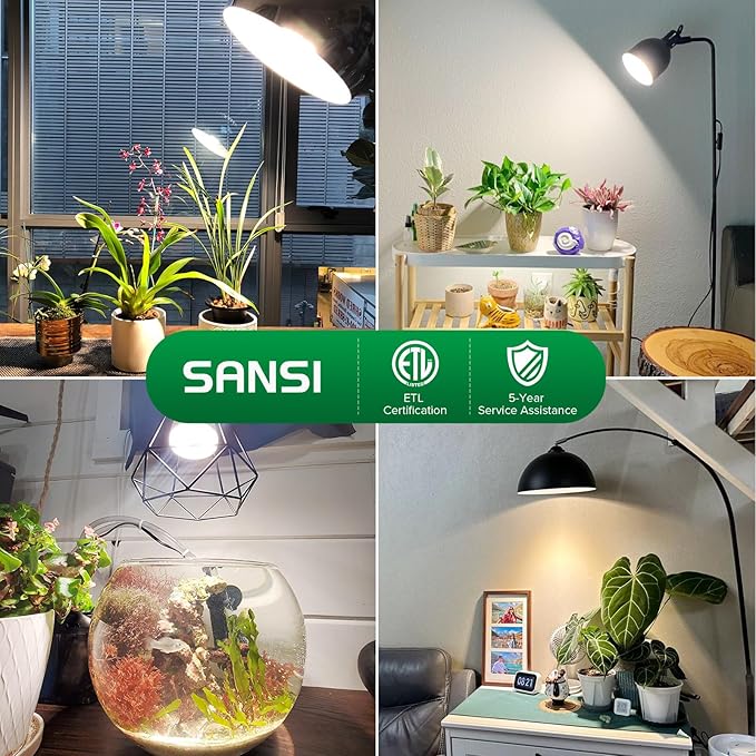 SANSI 36W PAR25 Grow Light Bulbs for Indoor Plants, Full Spectrum LED Grow Light Bulb, High PPFD Plant Light Bulb E26 Base with Optical Lens, 550W Equivalent, 1 Pack