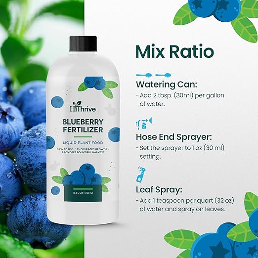 16oz Blueberry Fertilizer - Makes 16 Gallons of Fruit Tree Fertilizer for Blueberries, Liquid Plant Food for Sweet, Plump Blueberry Plants, Instant Plant Food that Promotes Growth & Abundant Harvests
