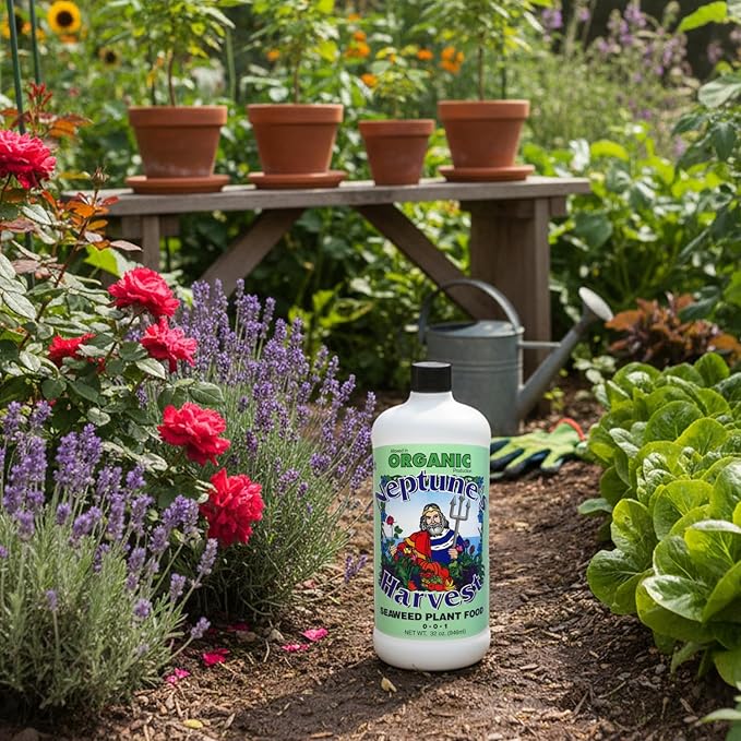 Neptune’s Harvest Seaweed Plant Food (0-0-1) - Multi-Purpose Seaweed Organic Liquid Fertilizer - Indoor & Outdoor Plant Fertilizer for Lawns, Gardens, Vegetables, & Flowers (Quart)