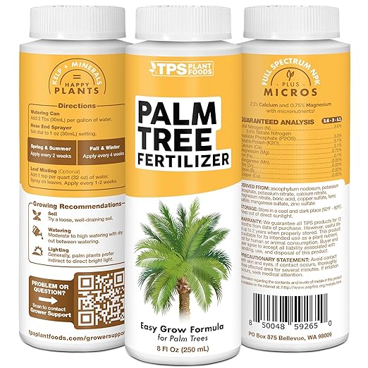 Palm Tree Fertilizer – Liquid Plant Food for Rich Green Fronds, Stronger Roots & Healthy Tropical Growth, 1 Gallon