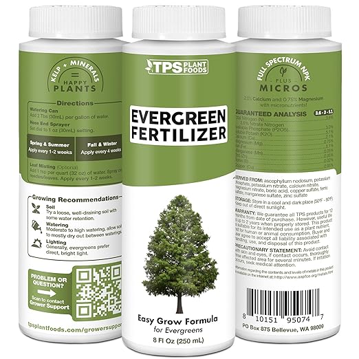 Evergreen Tree Fertilizer – Liquid Plant Food for Rich Green Needles, Stronger Roots & Healthy Year-Round Growth, 32 oz