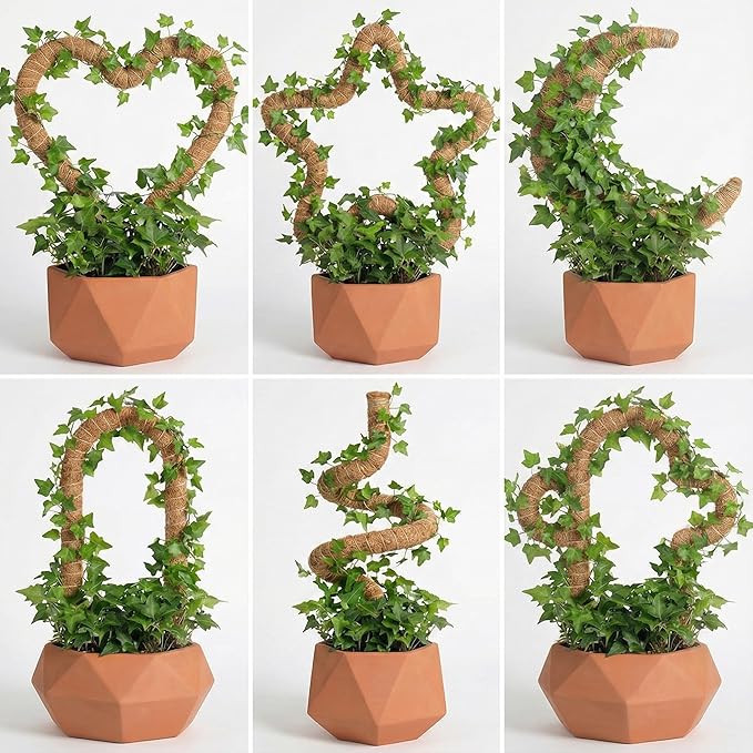 Moss Pole Monstera Plant Support, All Growth Stages, Two 28'' Bendable Poles & Two 12'' Stackable Coir Poles, 7mm Aluminum Core Houseplant Support Stakes, Indoor Trellis Accessories for Monstera