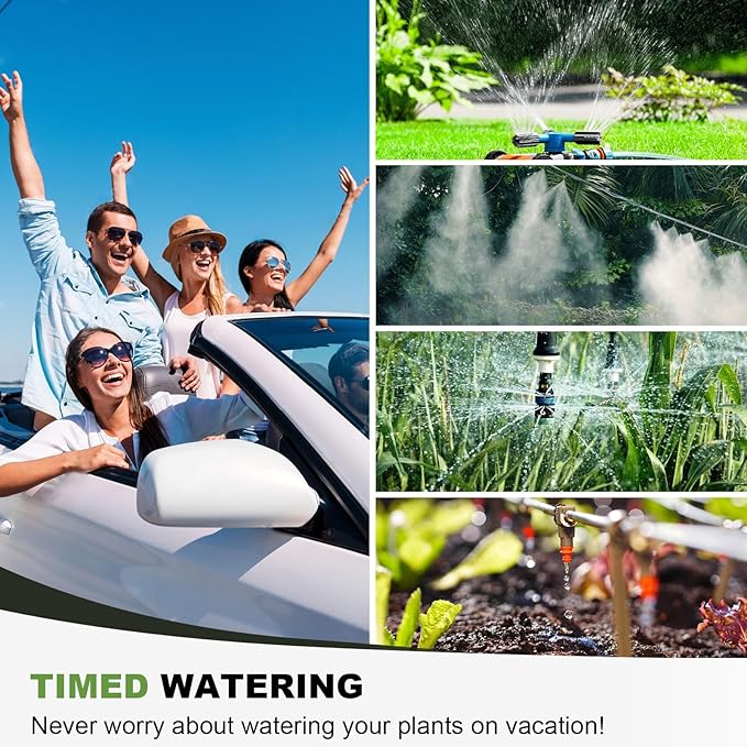 Smart Sprinkler Timer 2 Zone with Gateway, WiFi Water Timer with Rain Delay, Manual& Automatic Watering System for Garden Hose Faucet, App& Voice Control, Outdoor Hose for Yards Lawns