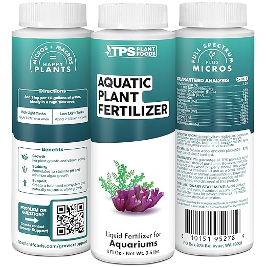 Aquatic Plant Fertilizer – Liquid Plant Food for Lush Growth, Vibrant Color & Healthy Aquarium Plants, 32 oz