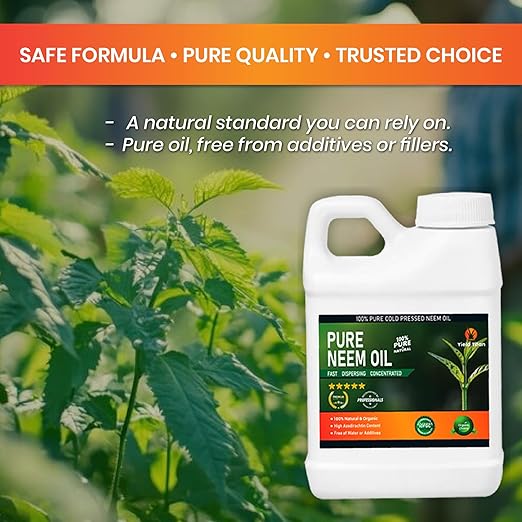 100% Pure Cold-Pressed Neem Oil – Multi-Purpose Natural Neem Oil Extract (32OZ)