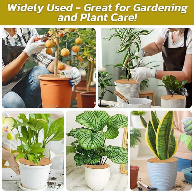 Legigo 4pcs Coconut Fiber Mulch Ring Tree Plant Protector Mat, 11.8 Inch Natural Coco Coir Tree Mulch Ring Plant Pot Soil Cover, Tree Rings Disc Plant Cover for Indoor Outdoor Plants, Landscaping