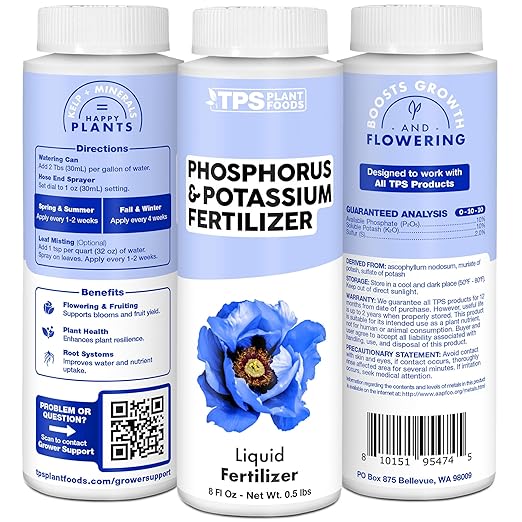 Phosphorus & Potassium Fertilizer – Liquid Bloom Booster for Strong Roots, Better Blooms & Improved Fruit Development, 8 oz