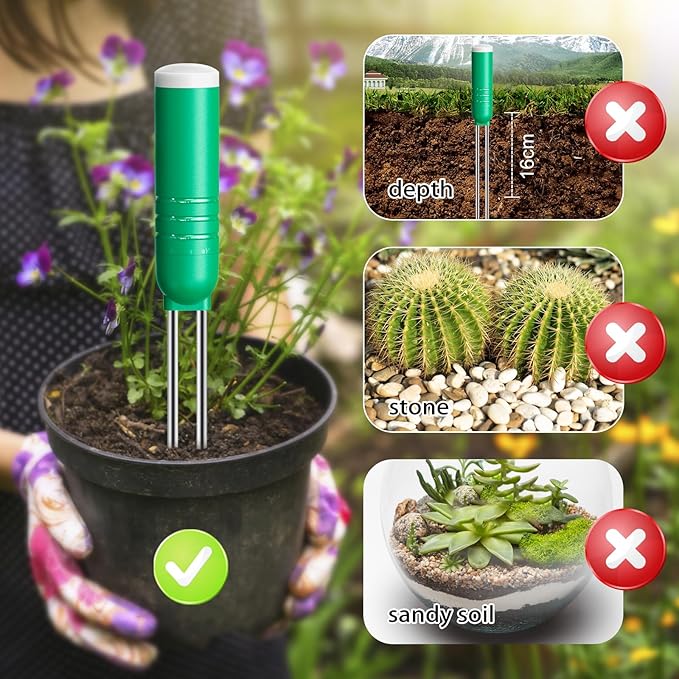 4-in-1 Soil Meter for Plants, Wireless Remote Monitor for Temperature Moisture Light Timing in One Board, Use for Garden Pot Turf lawns Farms greenhouses(1 Meter and 2 Sensior), Black