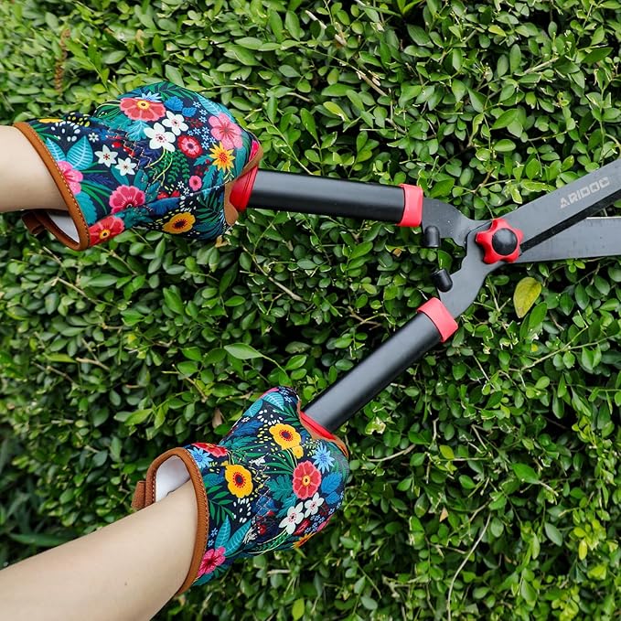 Trifabricy Gardening Gloves for Women, Breathable Leather Garden Gloves with Grip, Thorn-Proof Puncture-Resistant Work Gloves